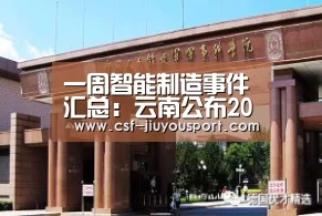一周智能制造事件汇总：云南公布20个智能制造试点示范项目“九游体育”